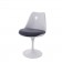 Saarinen Tulip chair white no arms cushion grey